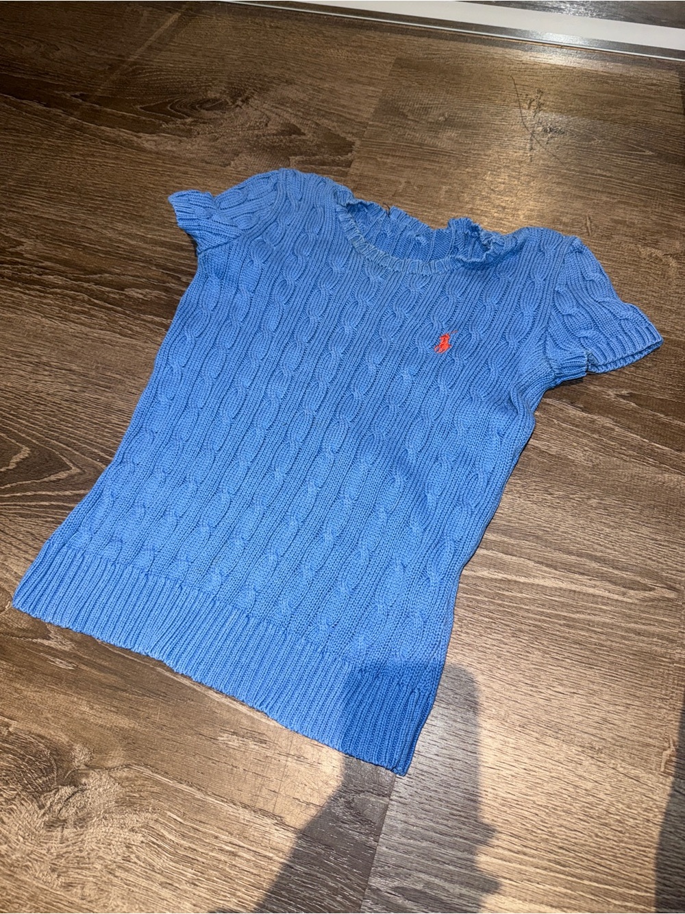 Polo by Ralph Lauren Royal Blue Cable Knit Scoop Neck Sweater